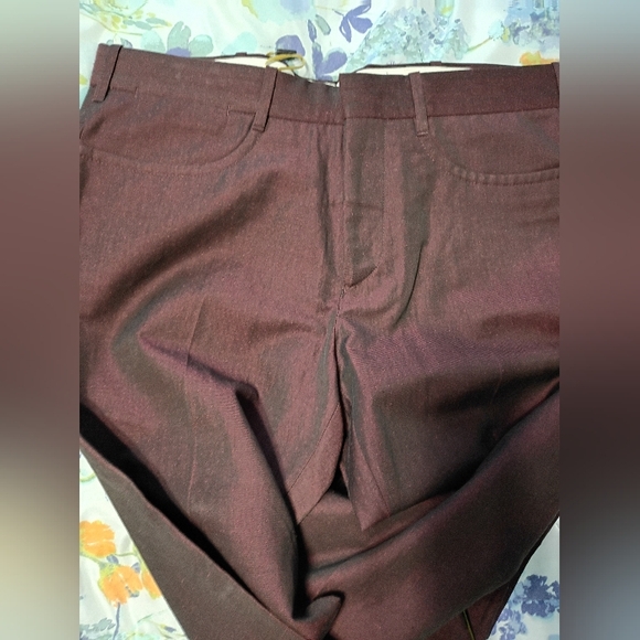 Canali Men's Size 32 Deep Red Linen/Cotton Trousers New